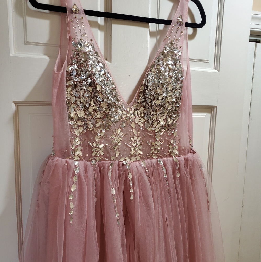 Beautiful bedazzled dress -- worn only once !